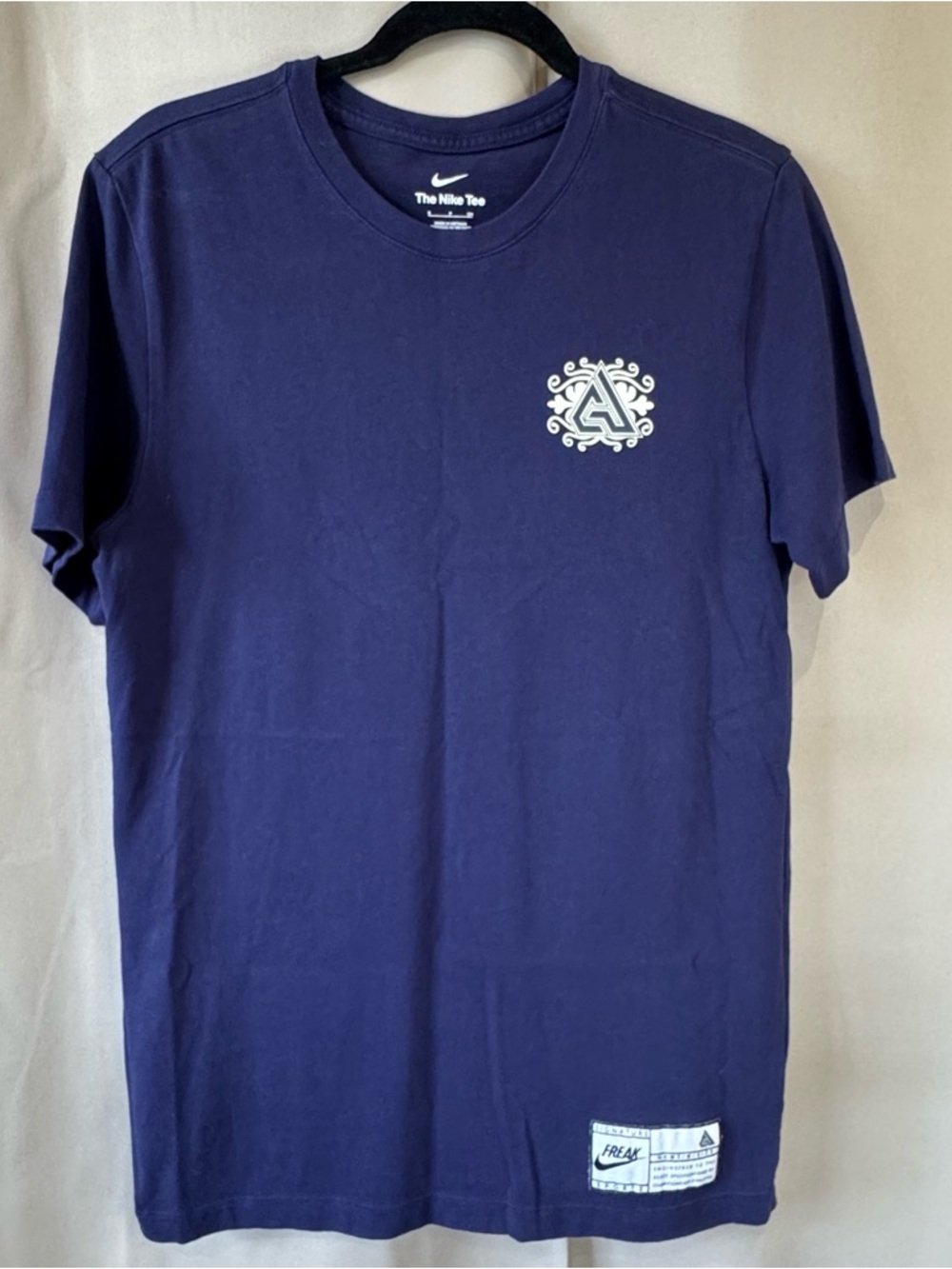 Nike Giannis Freak T-Shirt—Navy Blue Signature Tee Logo Basketball